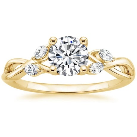 18K Yellow Gold Willow Diamond Ring (1/8 ct. tw.) with Winding Willow Diamond Ring (1/8 ct. tw.)