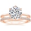 14K Rose Gold Petite Esme Solitaire Ring with Luxe Sia Diamond Open Ring (1/5 ct. tw.)