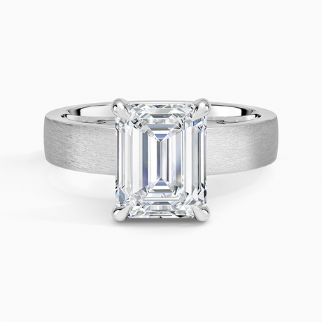 Platinum Peyton 4mm Satin Finish Solitaire Ring