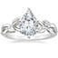 18K White Gold Budding Willow Solitaire Ring, smalltop view