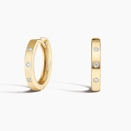 Cielo Flush Set Diamond Huggie Earrings (1/8 ct. tw.)