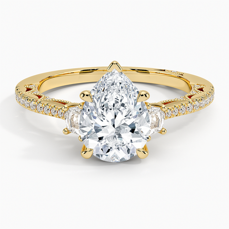 Tacori Lunetta Crescent Pavé Three Stone Diamond Ring