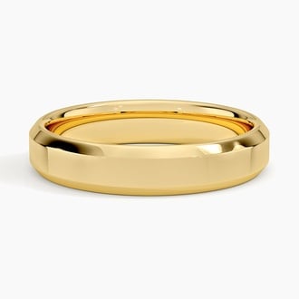 Beveled Edge 4.5mm Wedding Ring in 14K Yellow Gold