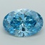 3.12 Ct. Fancy Vivid  Blue Oval Lab Grown Diamond