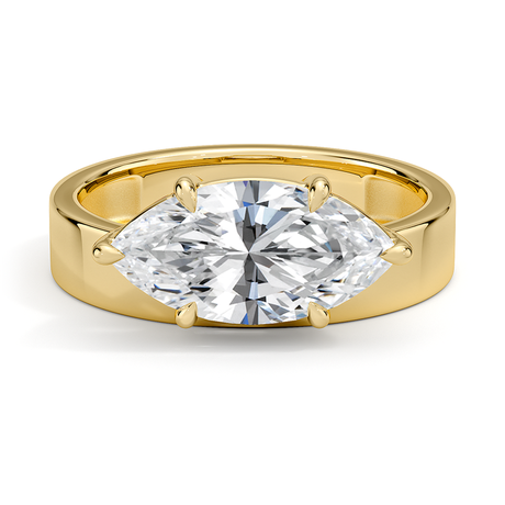 18K Yellow Gold Peyton Floating Diamond Solitaire Ring