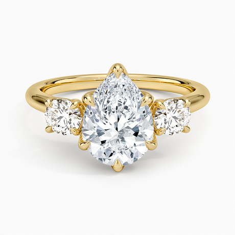 18K Yellow Gold Elodie Perfect Fit Three Stone Diamond Ring (1/2 ct. tw.)