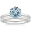 18KW Aquamarine Six-Prong Petite Comfort Fit Bridal Set, smalltop view