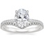 18K White Gold Freesia Diamond Ring with Flair Diamond Ring (1/6 ct. tw.)