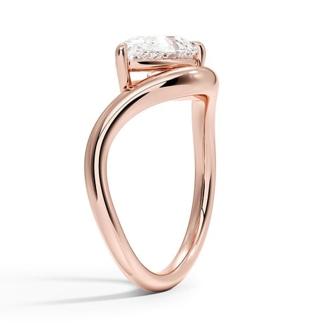 14K Rose Gold Silhouette Solitaire Ring