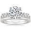 Platinum Olivetta Diamond Ring with Petite Comfort Fit Wedding Ring