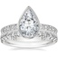 18K White Gold Sinclair Art Deco Diamond Ring (1/6 ct. tw.) with Sienna Diamond Ring (1/2 ct. tw.)
