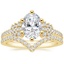 18K Yellow Gold Optica Diamond Ring with Elongated Luxe Flair Diamond Ring