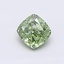 0.71 Ct. Fancy Vivid  Green Cushion Lab Grown Diamond