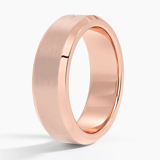 Caspian Diamond 6mm Wedding Ring in 14K Rose Gold