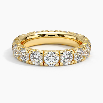 French Pavé Eternity Diamond Ring (3 1/2 ct. tw.) in 18K Yellow Gold