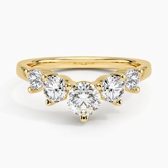 Five Stone Contour Lab Diamond Ring (1 ct. tw.) in 18K Yellow Gold