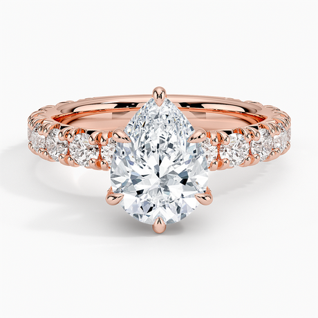 14K Rose Gold Ellora Three-Quarter Coverage Diamond Ring