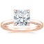 14K Rose Gold Charlotte Diamond Ring, smalltop view