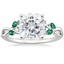 Platinum Willow Ring With Lab Emerald Accents, smalltop view