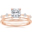 14K Rose Gold Aimee Diamond Ring with 1.5mm Slim Profile Wedding Ring