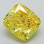 2.64 Ct. Fancy Vivid Yellow Cushion Lab Grown Diamond