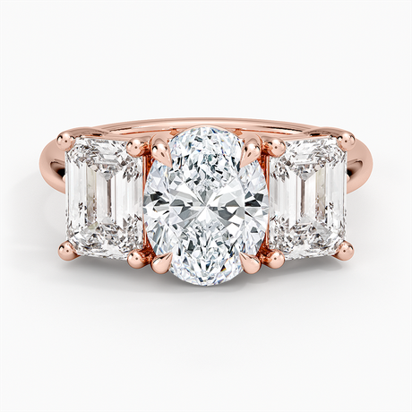 14K Rose Gold Luxe Rhiannon Three Stone Diamond Ring (1 1/10 ct. tw.)