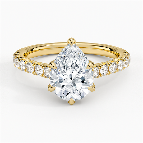 18K Yellow Gold Sienna Half Coverage Diamond Ring