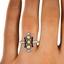The Rowan Ring, smallzoomed in top view on a hand