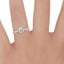 18K White Gold Luna 2mm Bezel Ring, smallzoomed in top view on a hand