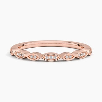 Floral Diamond Wedding Band - Petal Diamond Ring