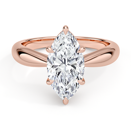14K Rose Gold Thea Tapered Solitaire Diamond Ring