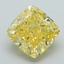 4.16 Ct. Fancy Vivid Yellow Cushion Lab Grown Diamond
