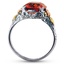 The Rosalinde Ring, smalltop view on a hand