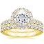 18KY Moissanite Luxe Sienna Halo Diamond Bridal Set (1 3/8 ct. tw.), smalltop view