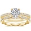18K Yellow Gold Tacori Coastal Crescent Pavé Diamond Ring with Tacori Sculpted Crescent Eternity Diamond Ring (1/3 ct. tw.)