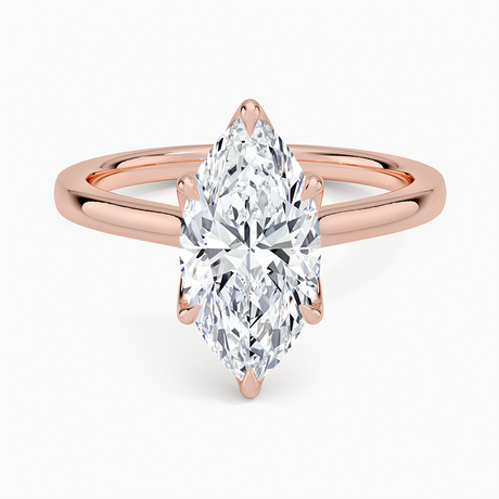 14K Rose Gold Elodie Cathedral Solitaire Ring