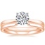 14K Rose Gold Petite Taper Ring with Liv Wedding Ring