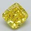 2.88 Ct. Fancy Vivid Yellow Cushion Lab Grown Diamond