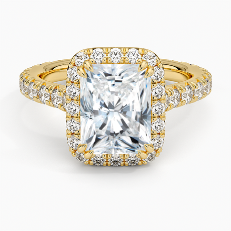 18K Yellow Gold Sienna Halo Three-Quarter Coverage Diamond Ring (3/4 ct. tw.)