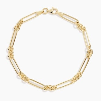 Mixed Link Paperclip Chain Bracelet