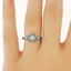 The Lily Ring, smalltop view on a hand