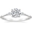 18K White Gold Petite Cometa Three Stone Diamond Ring, smalltop view