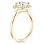 18K Yellow Gold French Halo Diamond Ring, smallside view