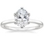 Platinum Hidden Halo Six-Prong Diamond Ring, smalltop view