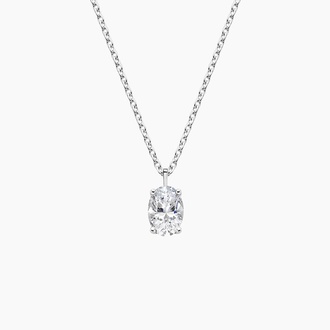 Oval Diamond Solitaire Pendant