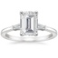 18K White Gold Tapered Baguette Three Stone Diamond Ring, smalltop view