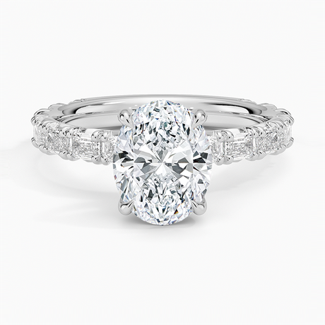 18K White Gold Nathalie Emerald-Cut Diamond Ring (3/4 ct. tw.)
