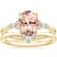 18KY Morganite Nadia Diamond Bridal Set, smalltop view
