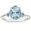 Platinum Camellia Indigo Milgrain Ring, smalltop view