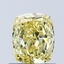1.00 Ct. Fancy Vivid Yellow Cushion Lab Grown Diamond
